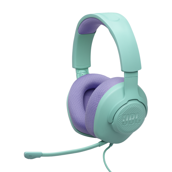 JBL Quantum 100M2 - Cyan - Wired over-ear gaming headset with detachable mic and mute option - Detailshot 3 image number null
